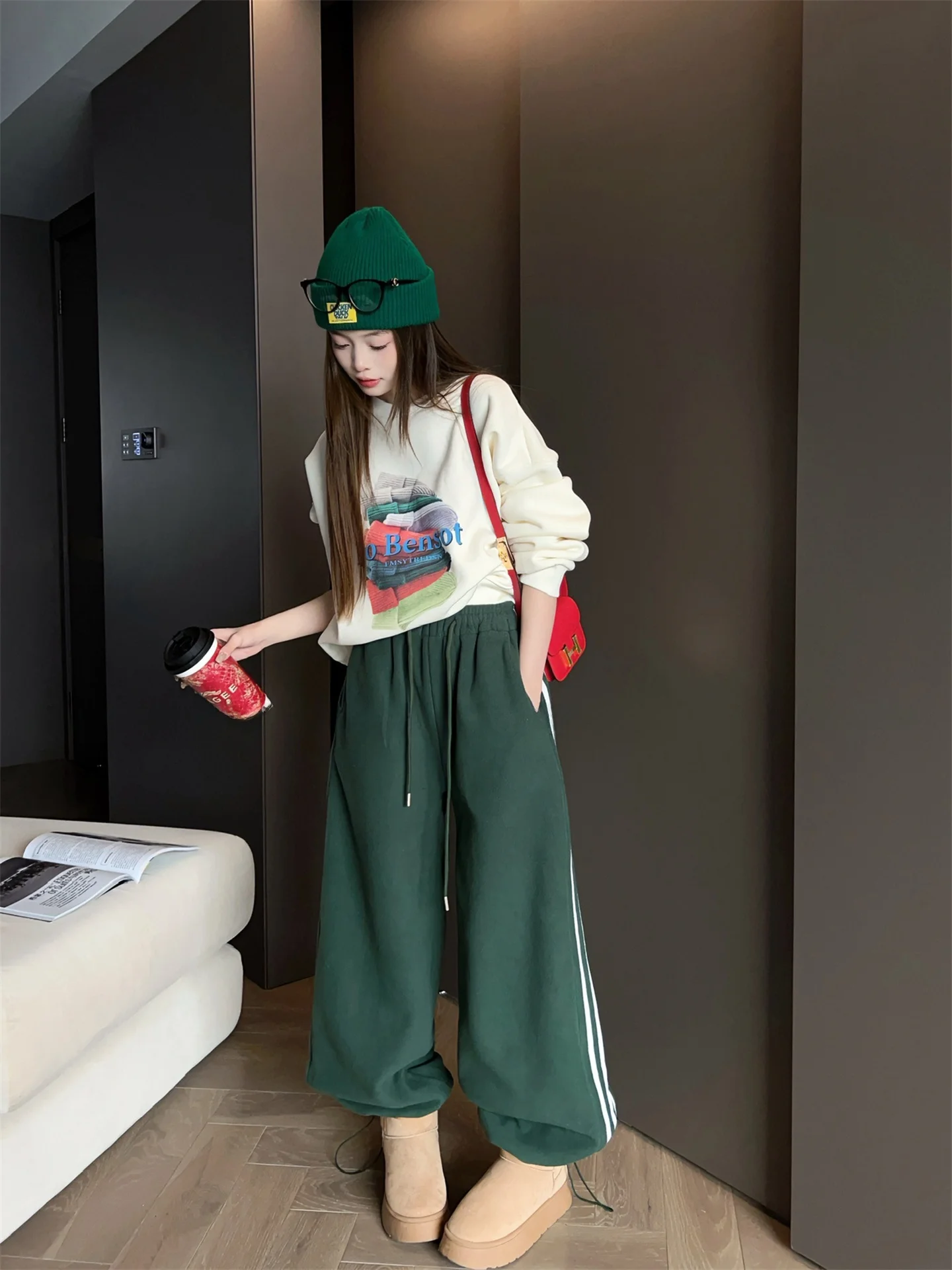 

Утепленные повседневные брюки Thiened Plu, женские широкие брюки, зимняя мода MRS AO, новинка 2025 года, повседневные свободные брюки