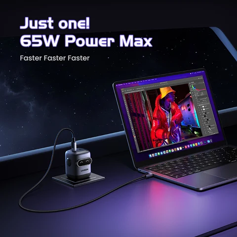 UGREEN 65W GaN Зарядное устройство QC4.0 для iPhone и MacBook — изображение продукта