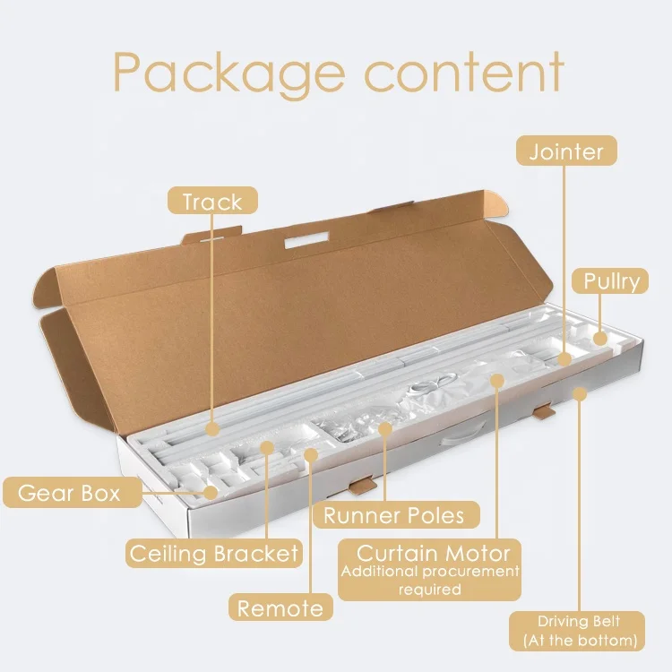 Factory Price Smart Home Office Aluminum Splicing Curtain Track Set Motorized Curtain Motor With Remote