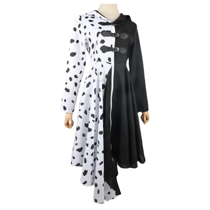 Anime Children's Dalmatian Dog Series Cruella De Vil Cosplay Cool Clothing Maid Clothing Women's Clothing Party Uniform Set New