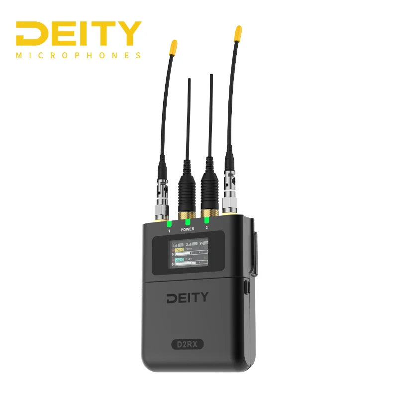 DEITY THEOS UHF Dual Channel Receiver Microphone Receiver Transmitter with LCD Screen Built-in 32 Bit Float Alternative Recorder