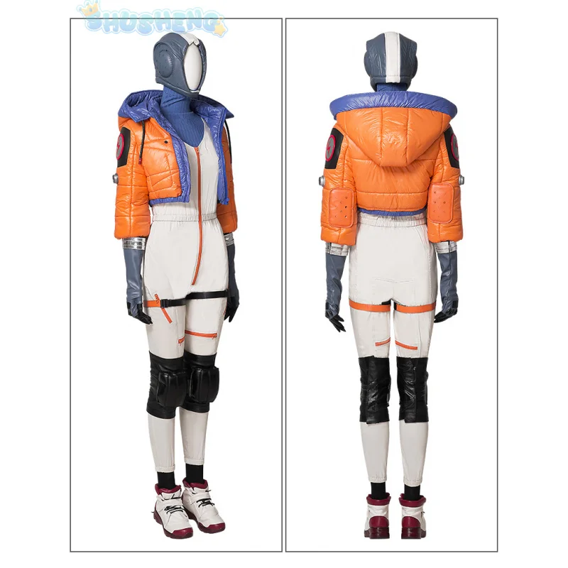 

Game Apex legends Wattson Cosplay Natalie Paquette Costume Cotton jacket jumpsuit kneepad Gloves Accessories Halloween Uniform