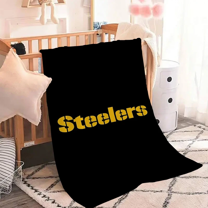 P-Pittsburgh S-Steelers Blanket Microfiber Bedding Plead Cover Soft Plaid With Print Throwing Catnap Blankets for Winter Warm