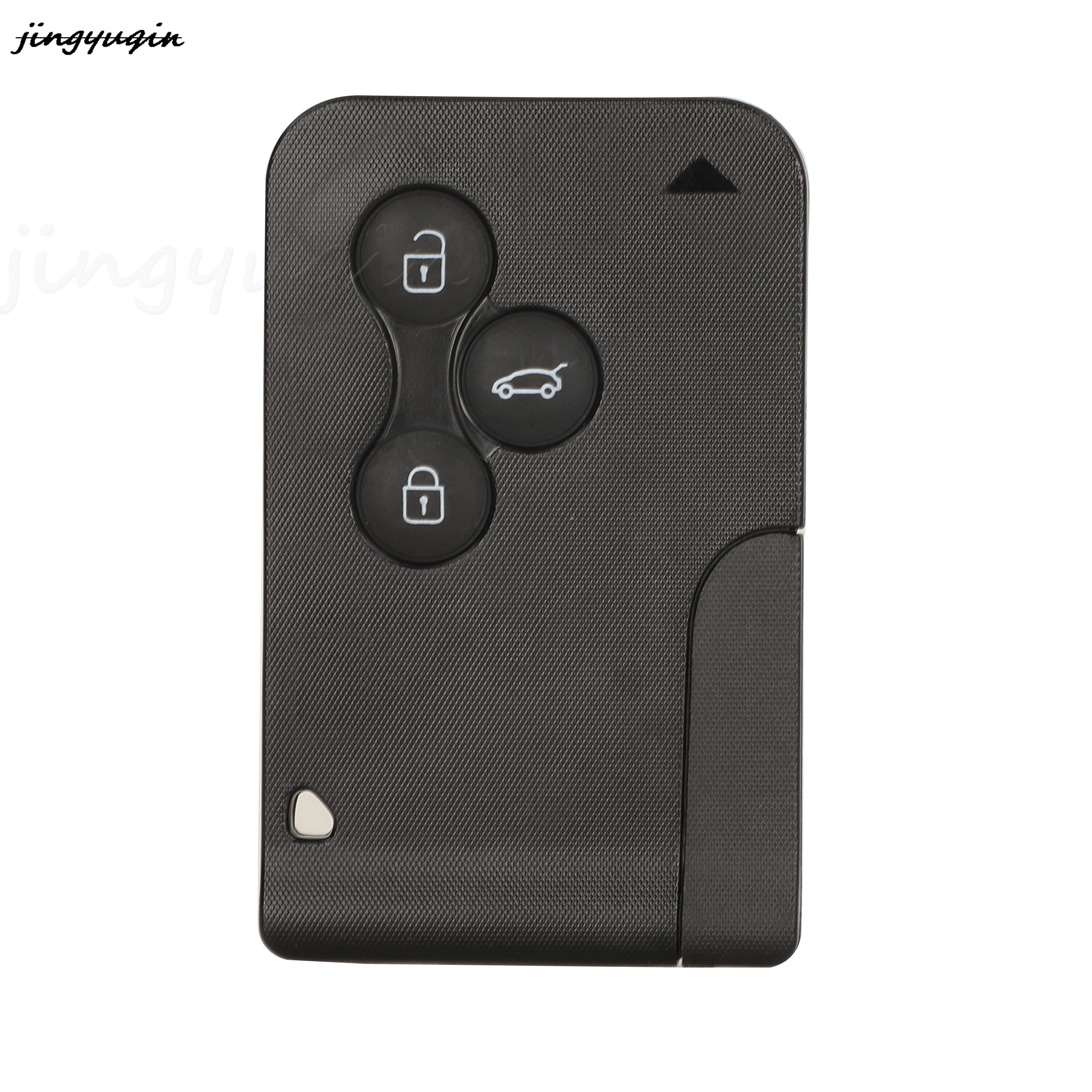 

jingyuqin 3 Button Smart Case Black Car Key Fob Shell For Renault Clio Logan Megane 2 3 Koleos Scenic