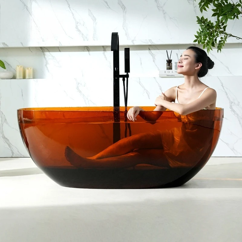 

Transparent Bathtub Oval Artificial Stone Resin Color, Crystal Home, B & B