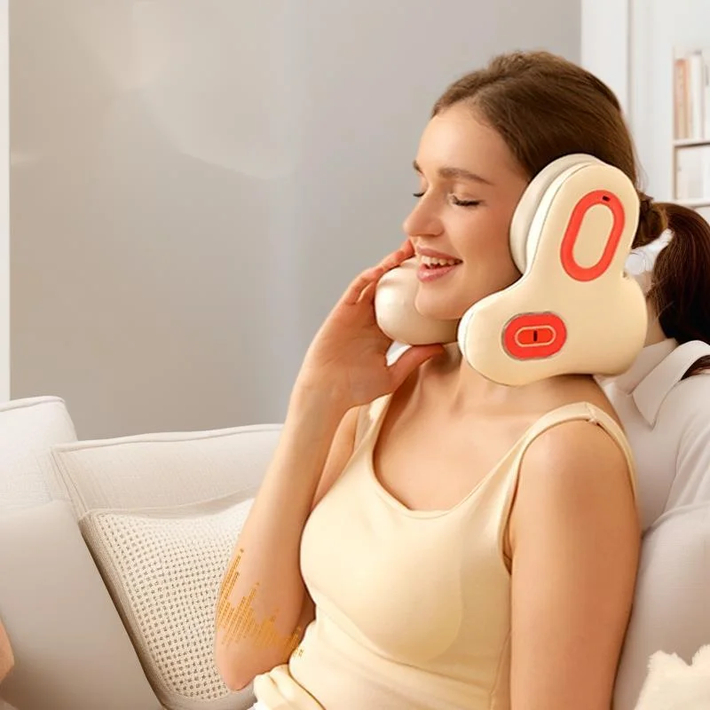 

Bluetooth U Shape Neck Pillow With Massage And Heat Portable Travel Pillow With ANC Noise Cancelling And Music For Sleep Support