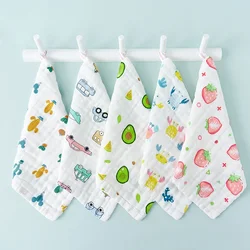 1pcs/5pcs Baby Towels 6 Layers Cotton Muslin Soft Infant Hand Towel Handkerchief Bathing Washcloth Newborn Baby Items 25*25CM