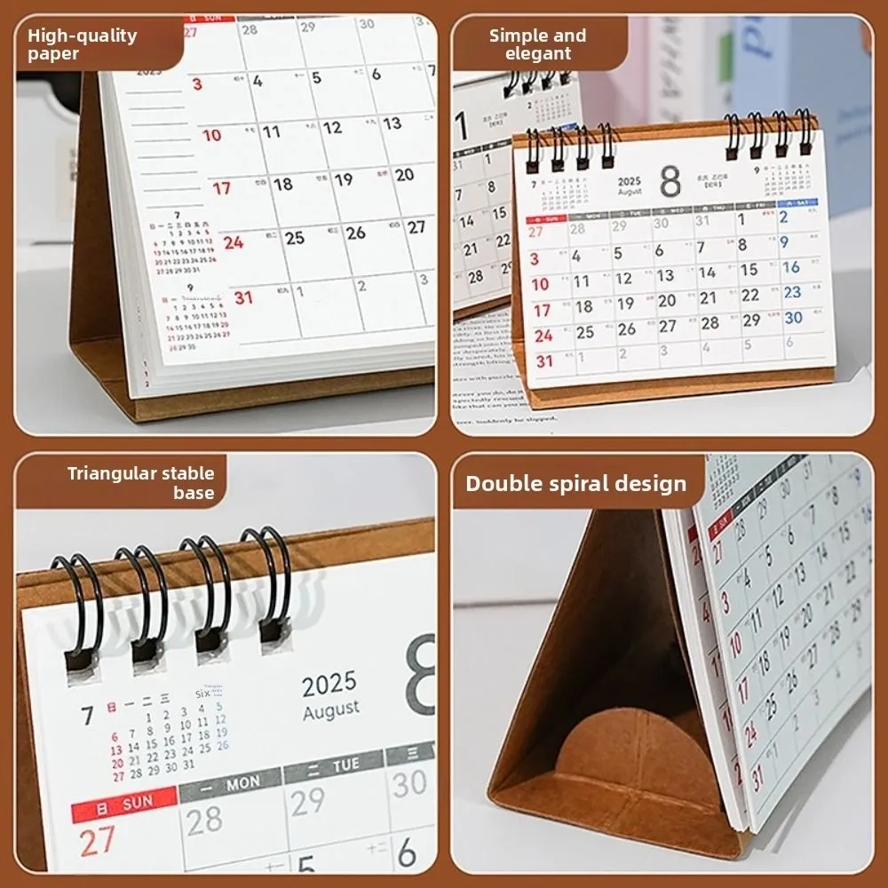 

Simple Coil 2026 Desk Calendar Portable Desktop Decoration Schedule Planner Mini Calendar Gifts