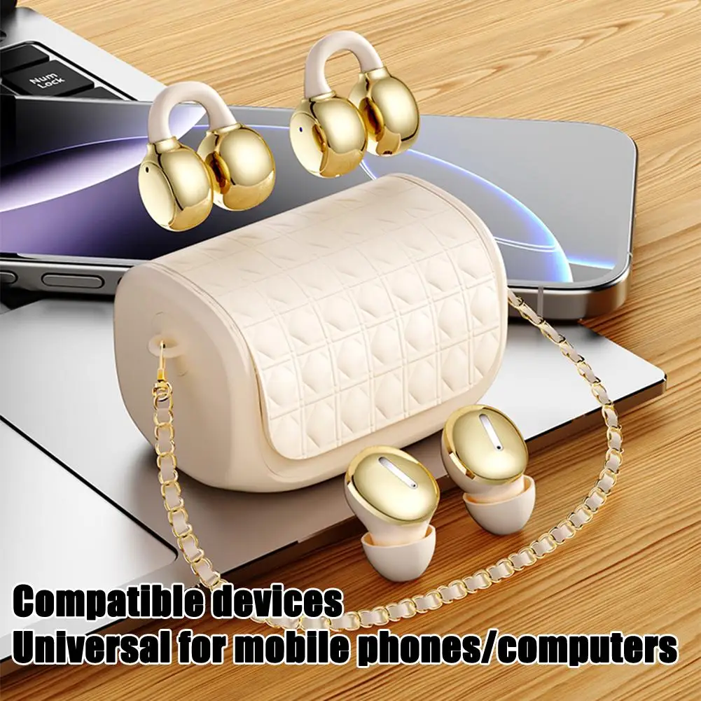Bluetooth Earphones With Ear Accessories Bag 2026 Creative Handbag Bluetooth Earphones Portable Ear Clip Wireless Earbuds 1pcs
