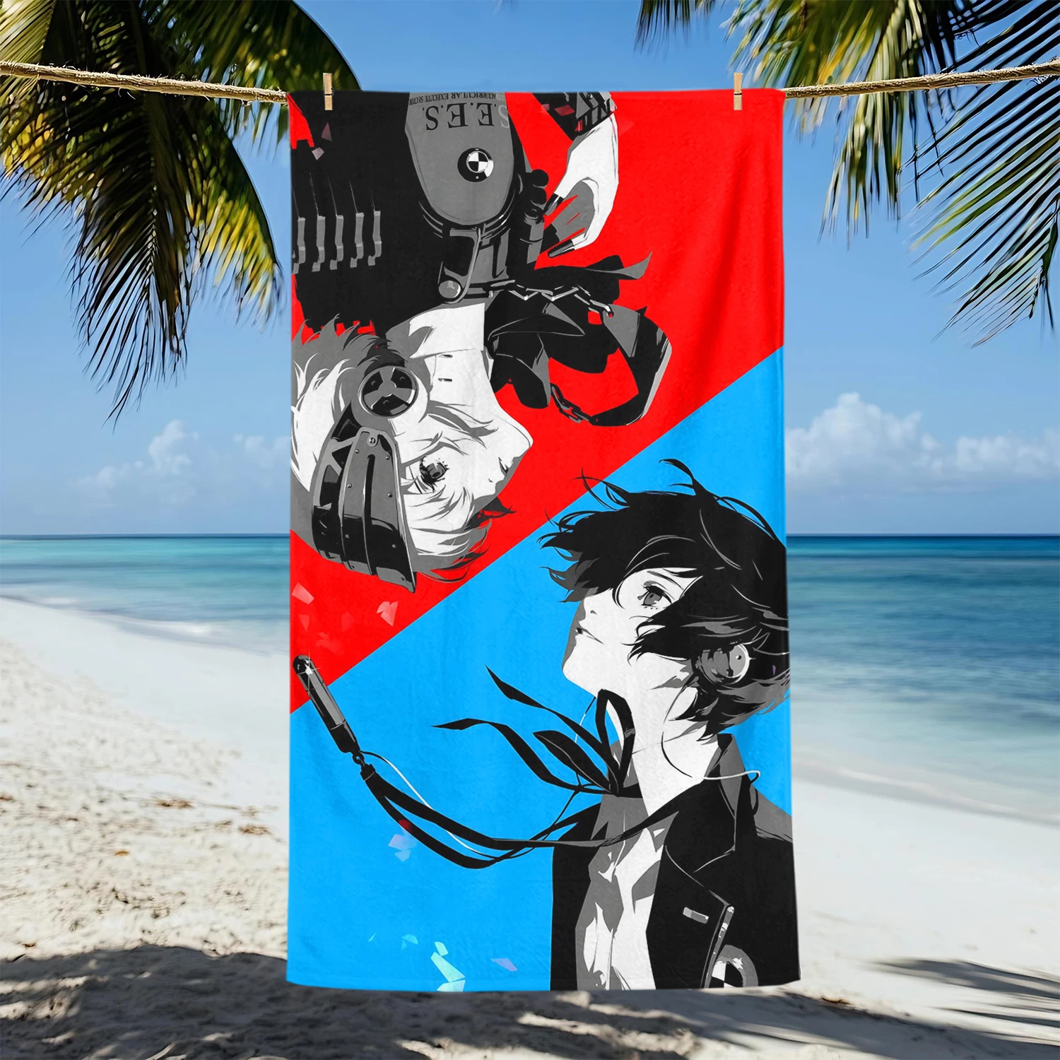 Game P-Persona 3-P3R Print Anime Beach Towel Soft Absorbent Quick-Dry For Swimming Camping Travel Shower Towel Anime Decor Gift