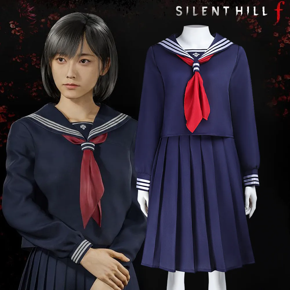 Gioco Silenzioso Blu Navy Uniforme scolastica Hinako Shimizu Costume Cosplay Halloween Anime JK Outfit Fancy Giochi di ruolo Abbigliamento