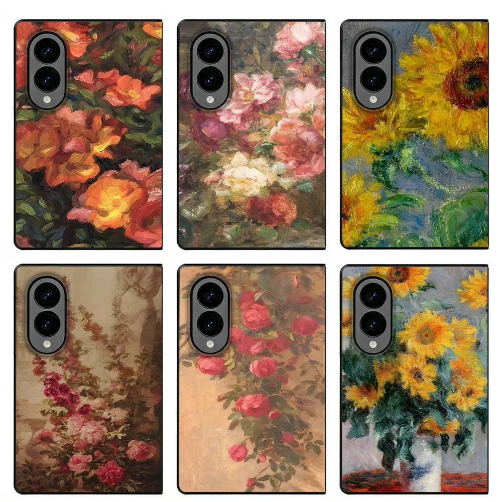 Shell Capa Phone Case for Samsung Galaxy ZFold8 Z Fold8 ZFold Wide Z Fold 8 Wide Vintage Flowers Art
