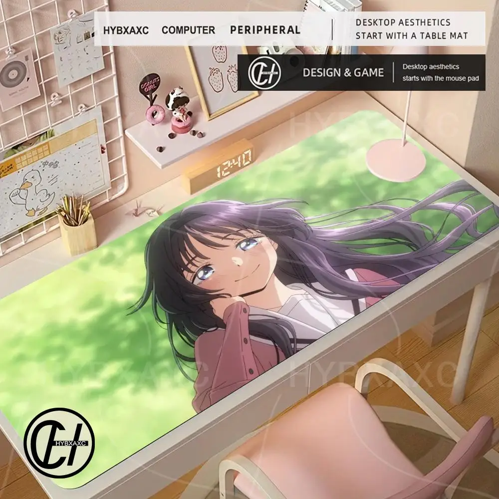 Kaoruko Waguri Mousepad Anime The F-ragrant F-lower B-looms With Dignity MousePad Locking Edge Deskmat Laptop Keyboard Pad