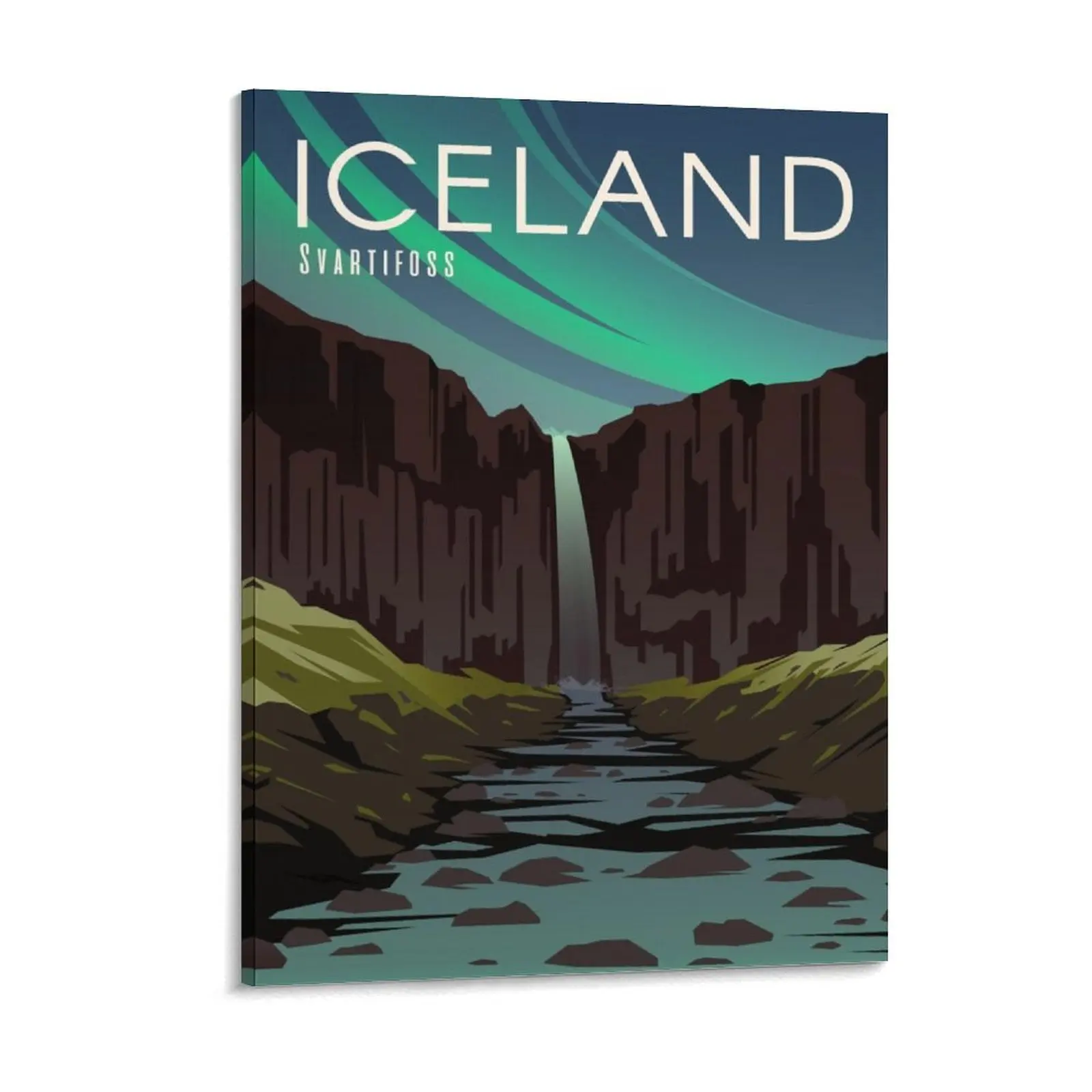 

Iceland Svartifoss Canvas Painting Club Kitchen Wall Plaque Customize Framed Wall Painting
