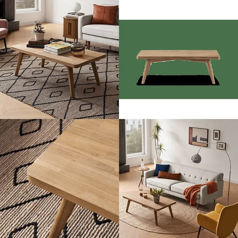 Living Room Furniture Simple Design Nordic Solid Wood Coffee Table Japanese Style Coffee Table Long Furniture