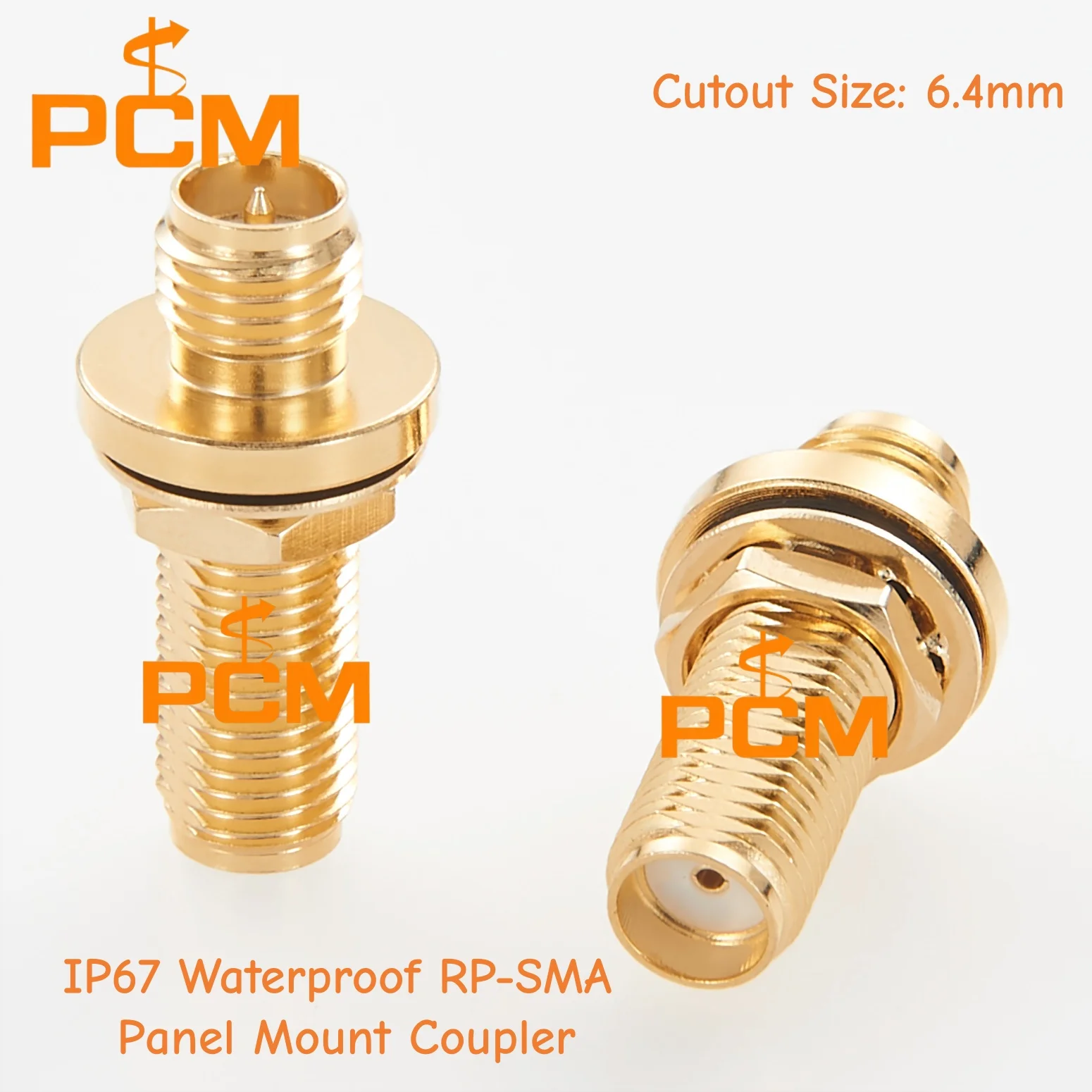 IP67 Waterproof RP-SMA Female to Female Panel Mount Coupler RF Coaxial Adapter Bulkhead Connector for Wireless Outdoor Antenna