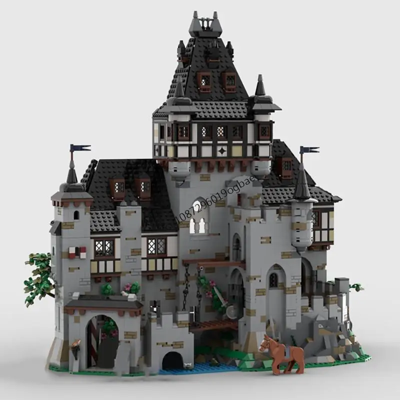 

Новый 3996 шт. Moc Европейский средневековый вид на улицу Кирпичбургский замок Модель здания Diy Творческие идеи Детские игрушки Подарки на день рождения Блок