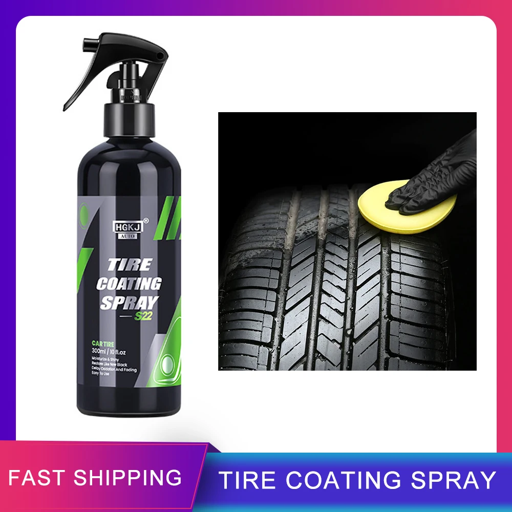 HGKJ S22 Tire Shine Coating Spray Tire Polish Coating Car Wheel Cleaner Hydrophobic Coating Wheel Delay Oxidation Fading Spray