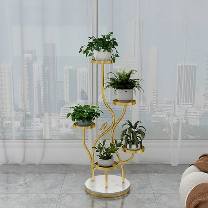 High-End Iron Flower Pot Standing Indoor Plant Shelf for Living Rooms and Balconies Multi-Layer Plant Holder Designer Plant