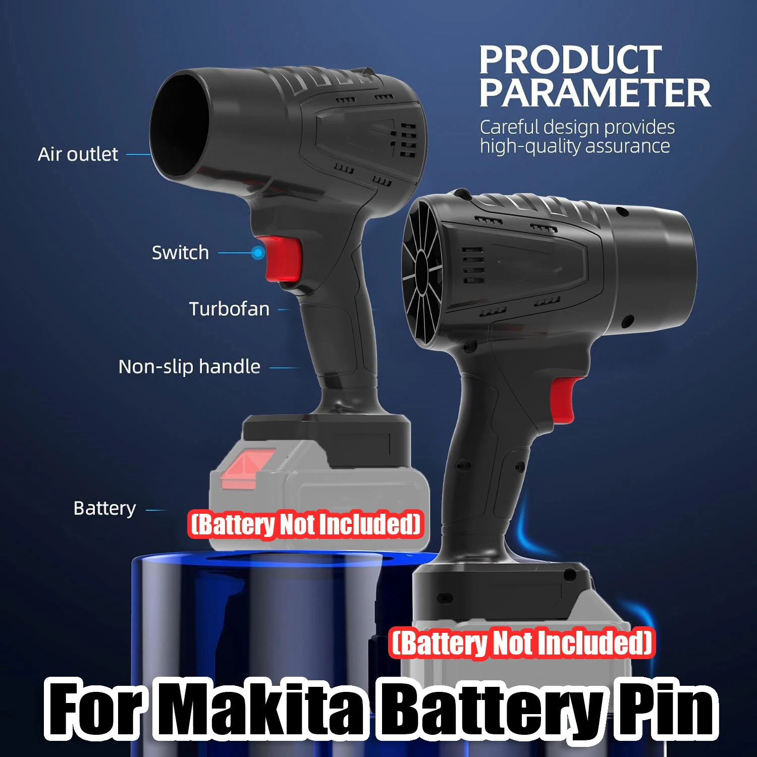 

Electric Air Blower 500g Thrust Cordless Handheld Jet Fan Snow Leaf Dust Blowing Tool Turbo Fan Blowers For Makita Battery Pin