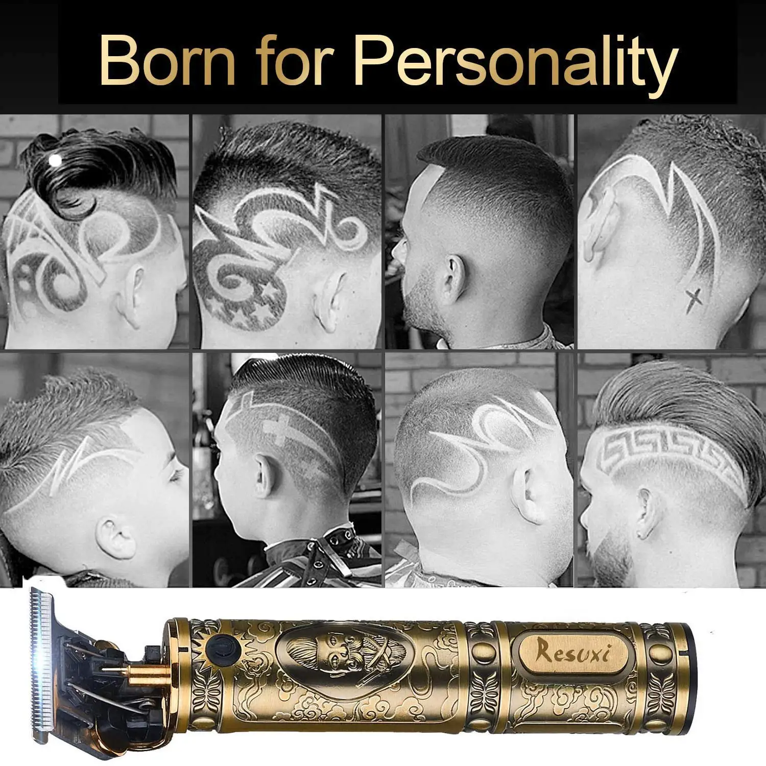 Resuxi JM700A Zero Gapped Профессиональный триммер для волос Беспроводной электрический комплект для стрижки Мужские машинки для стрижки USB Нержавеющая сталь 10 Вт 1500 мАч