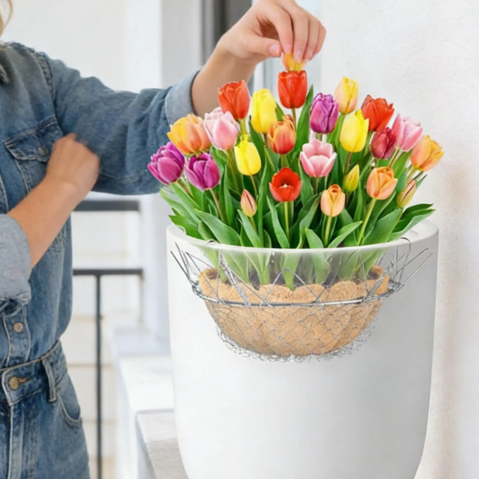 

Регулируемая вставка для цветочных горшков любой высоты, подставки для растений внутри горшков, подходят для верхнего отверстия цветочного горшка.