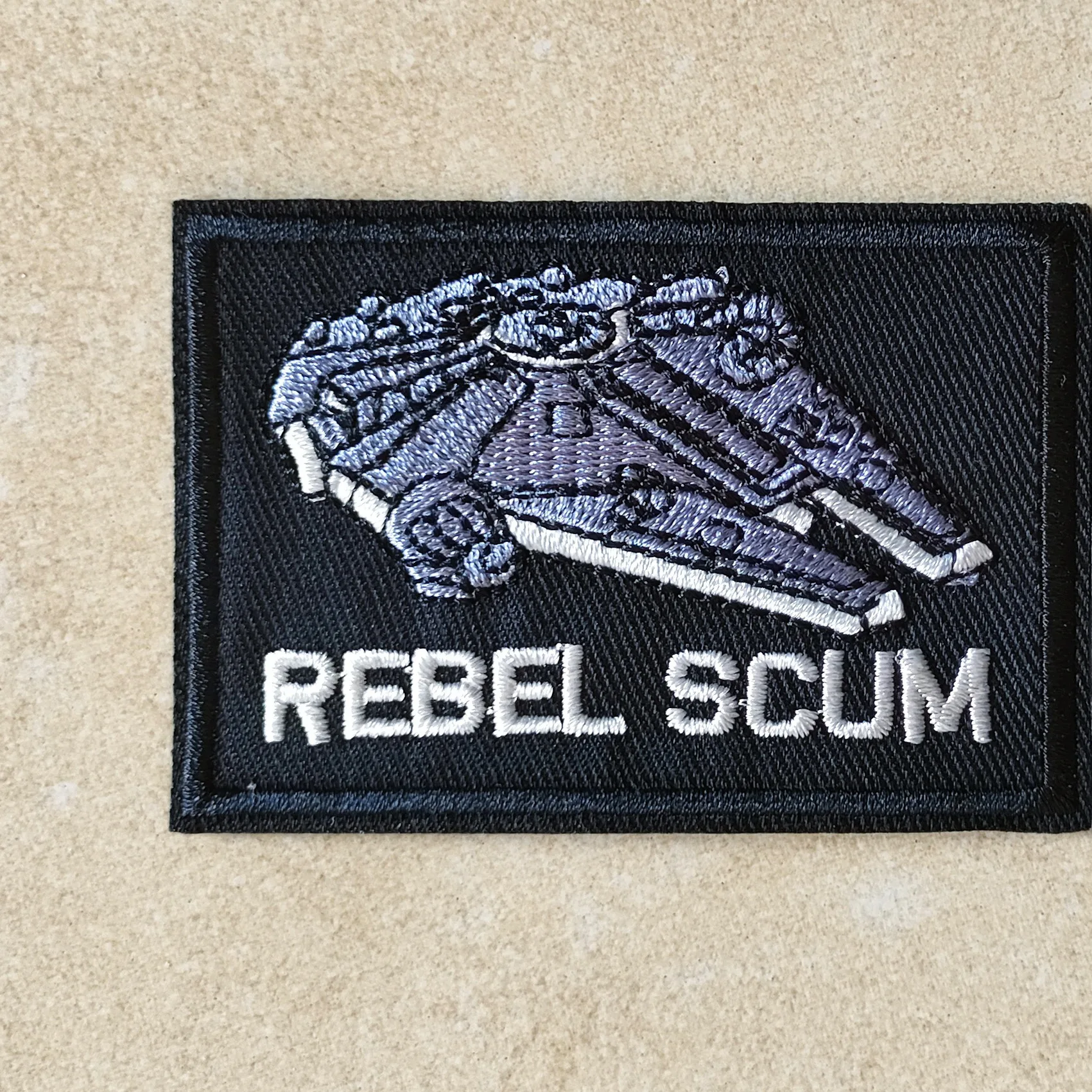 

Star SCUM IRON ON PATCH Millennium Falcon Wars Fan Embroidered Applique