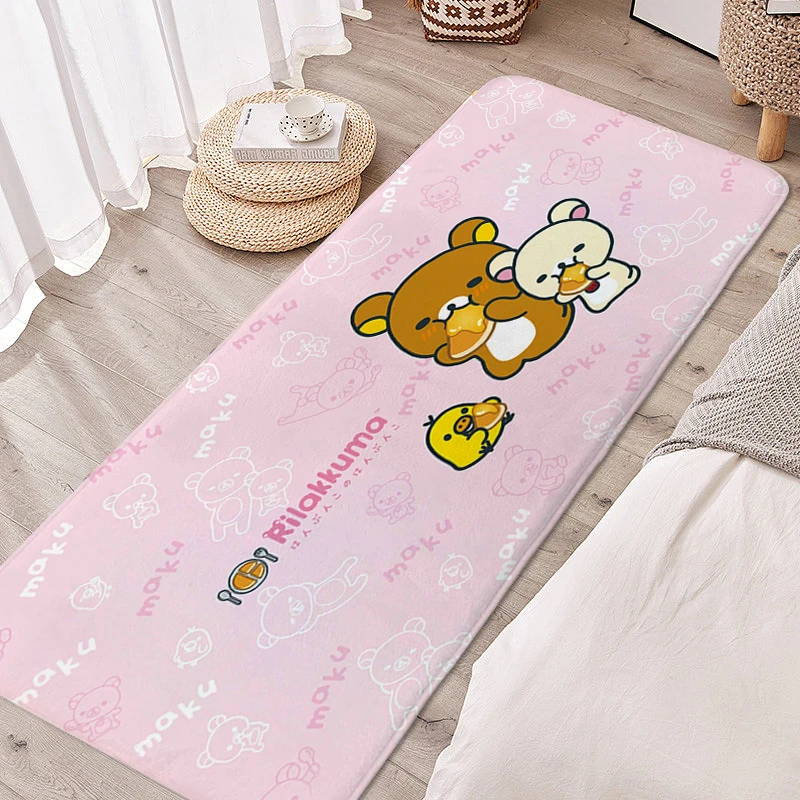 Carpet for Children's Room R-Rilakkumas Lovely Cartoon Custom Kids Bedroom Rug Doormat Entrance Door Living Room Bathroom Mat