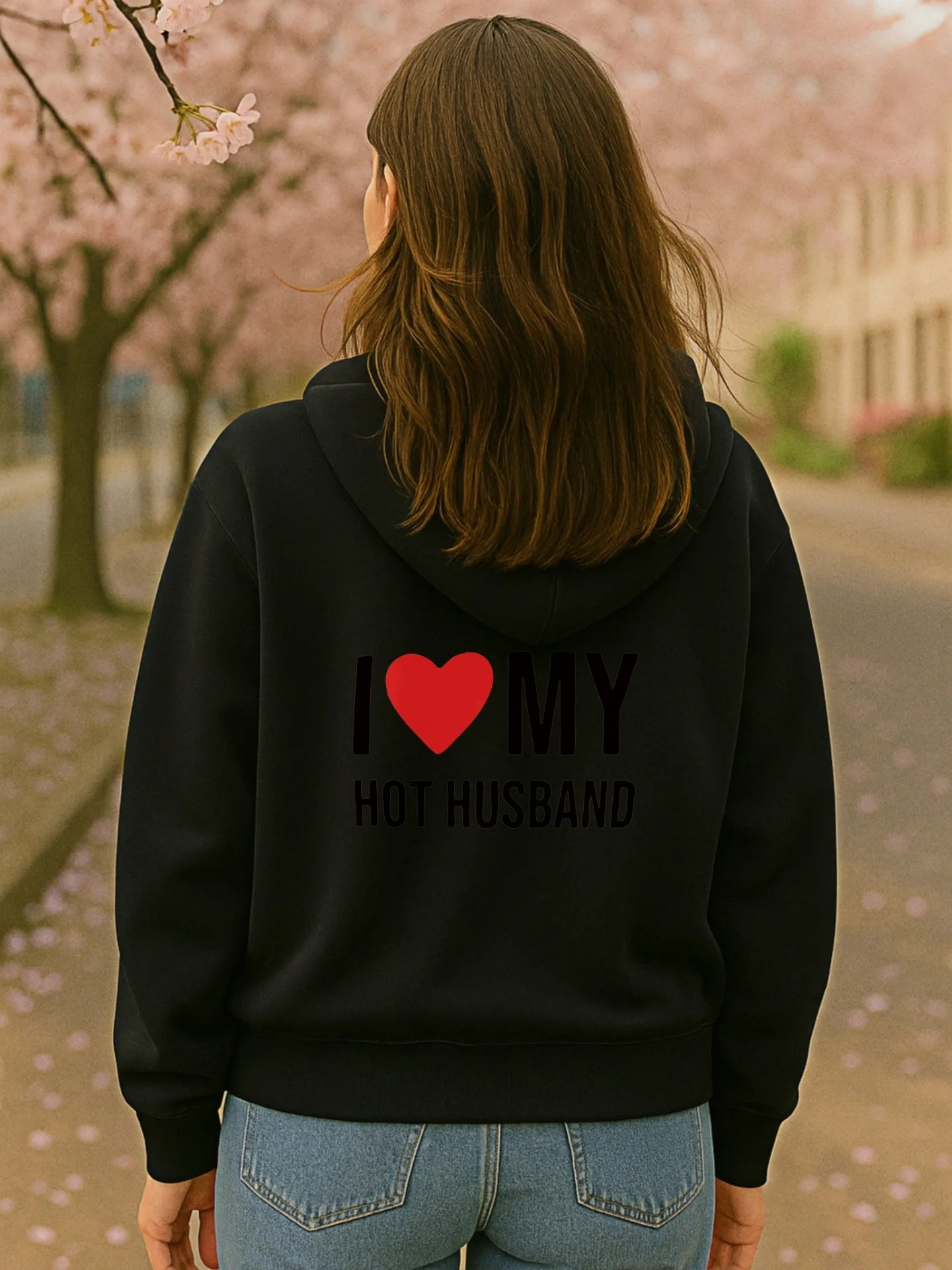 Grafische dameshoodie, hartprint, casual stijl, zachte stof, casual dagelijks gebruik, voor dames