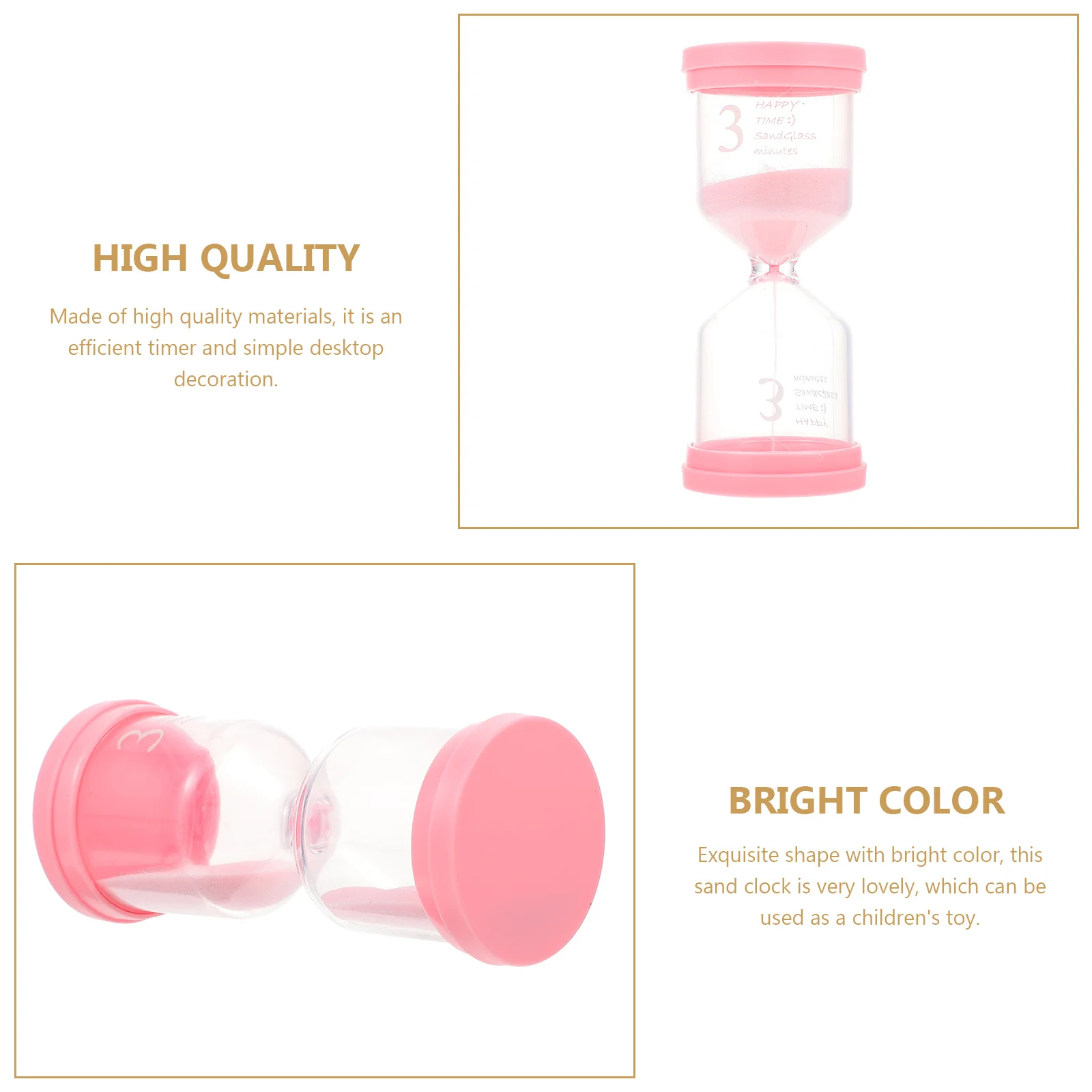 

5pcs Sand Timer Ornament Bright Color Desktop Decorative Hourglass Home Sand Clock Kids Office Timer Kitchen Bar Tool