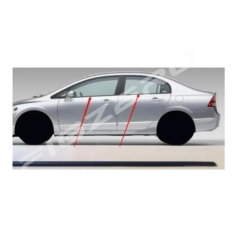 For Honda Civic 2006-2011 Matte Weather Resistant Spray Coating Door Window Glass Outer Pressure Waterproof Trim Seal Strip