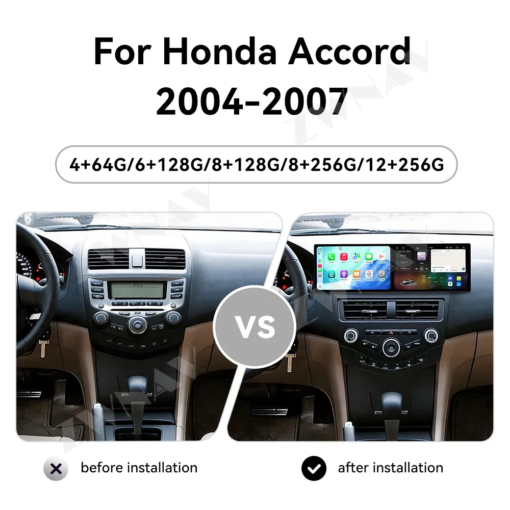 

Android 15 Dual 9.1 Inch Screen For Honda Accord 2004-2007 Car Multimedia Player Gps Navi Radio Wireless Carplay Android Auto