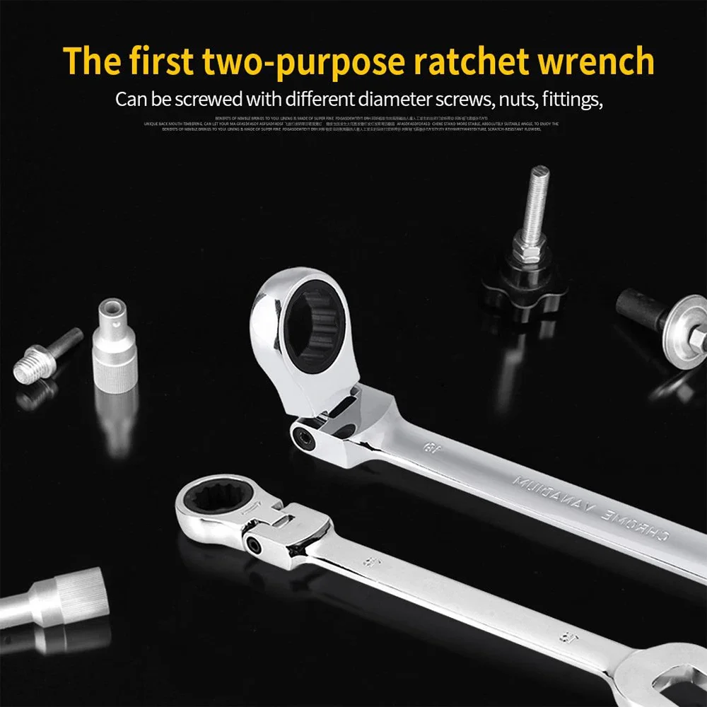 Ratchet Wrench,Tool Set,7/9/12PCS ,of Combination Tool,72-tooth Combination Universal Wrench Ratchet,Double Head Key Spanners