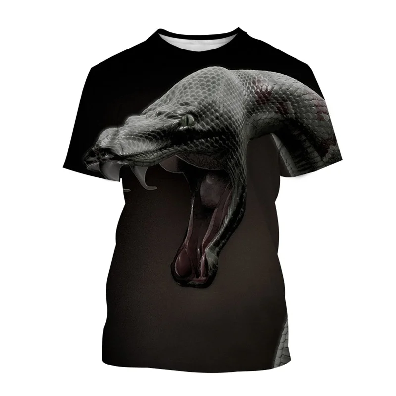 Summer Animal Snake T Shirts 3d Print Graphic T-Shirt Personality Comfortable Casual Street Short Sleeve Baggy O-Collar Top