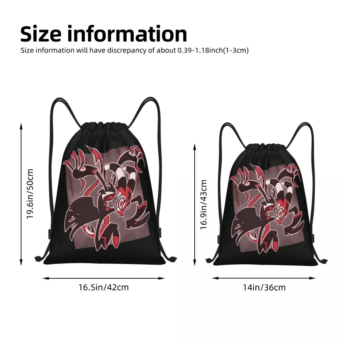 Supposing Is Good Drawstring Backpack Sports Gym Bag Helluva Boss Anime String Sackpack for Cycling