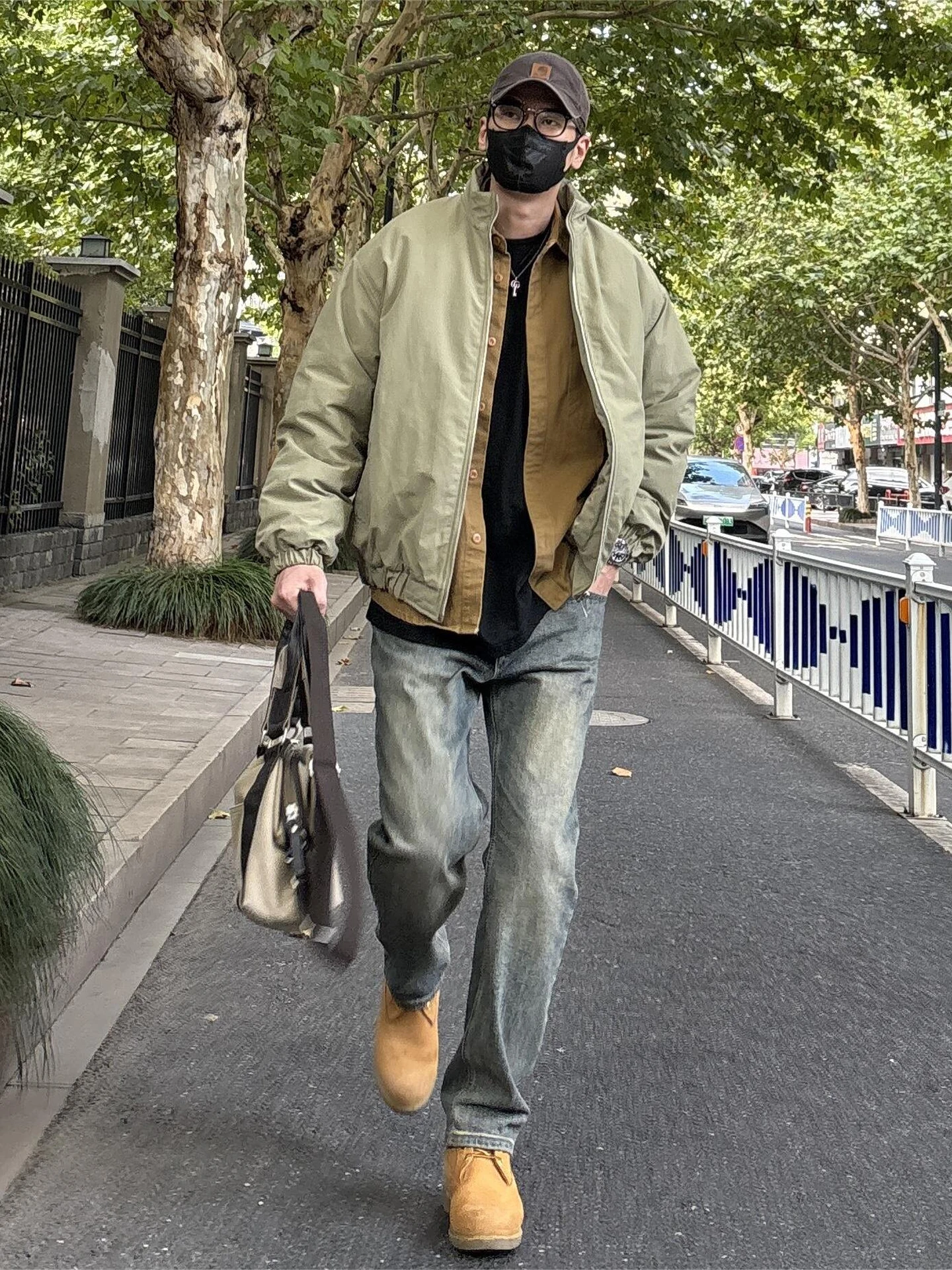 

Синие расклешенные джинсы в стиле ретро, мужские осенне-зимние джинсы на подкладке с прямыми штанинами и высокой талией, облегающие синие джинсы High Street Sle