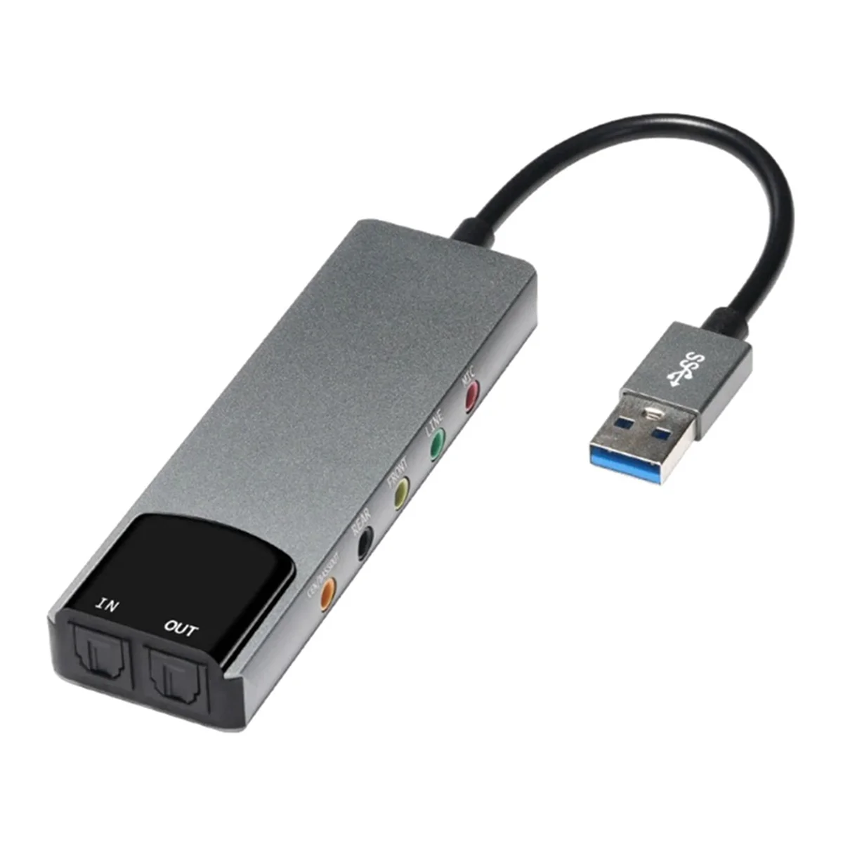 6-In-1 Computer Sound Card 5.1 USB External Sound Card Multi-Function Audio Converter for Notebook Aluminum Sound Card