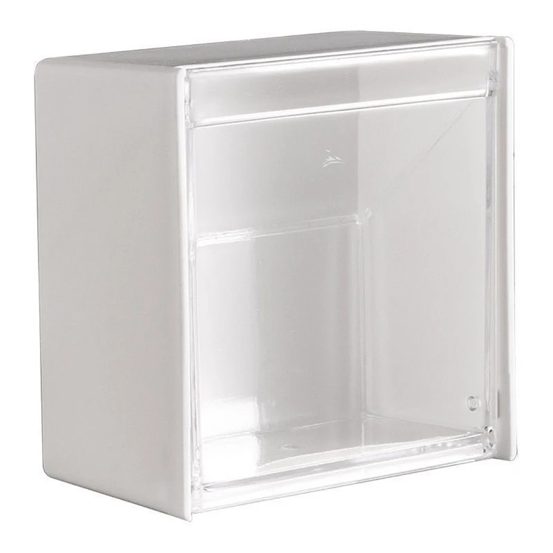 Plastic Wall Mounted Storage Boxes Dustproof Bathroom Organizer for Cotton Swabs Makeup Adhesive Small Jewelry Holder Box