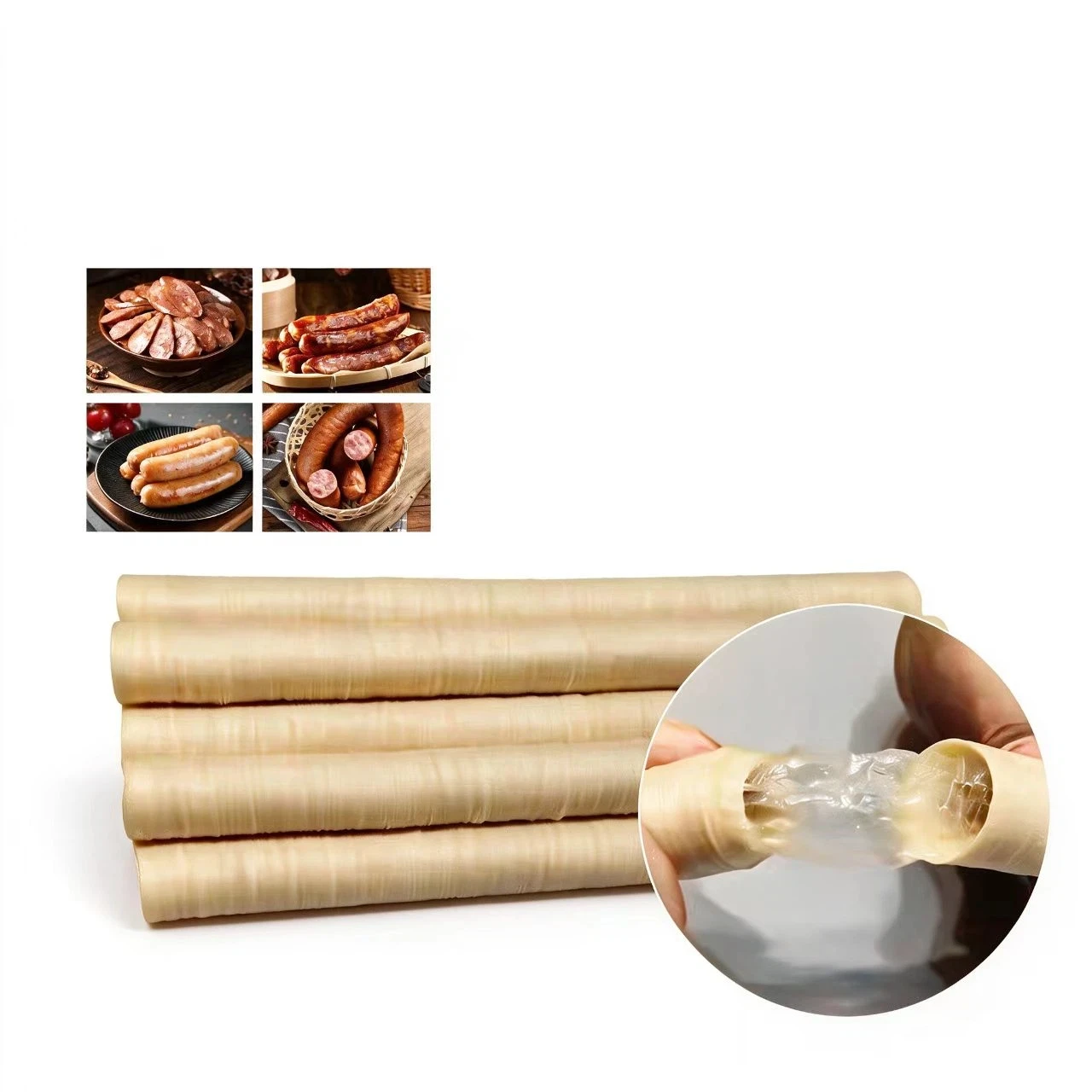 Collagen sausage casing, 20mm x 14m Sausage box, Packaging tool for making sausages, Grilled sausages, and Italian sausages view 6