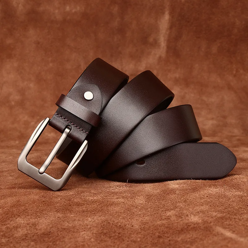 심플 비즈니스 패션 캐주얼 벨트 천연 가죽 핀 버클 최상층 소가죽 다용도 정장 바지 남성 벨트