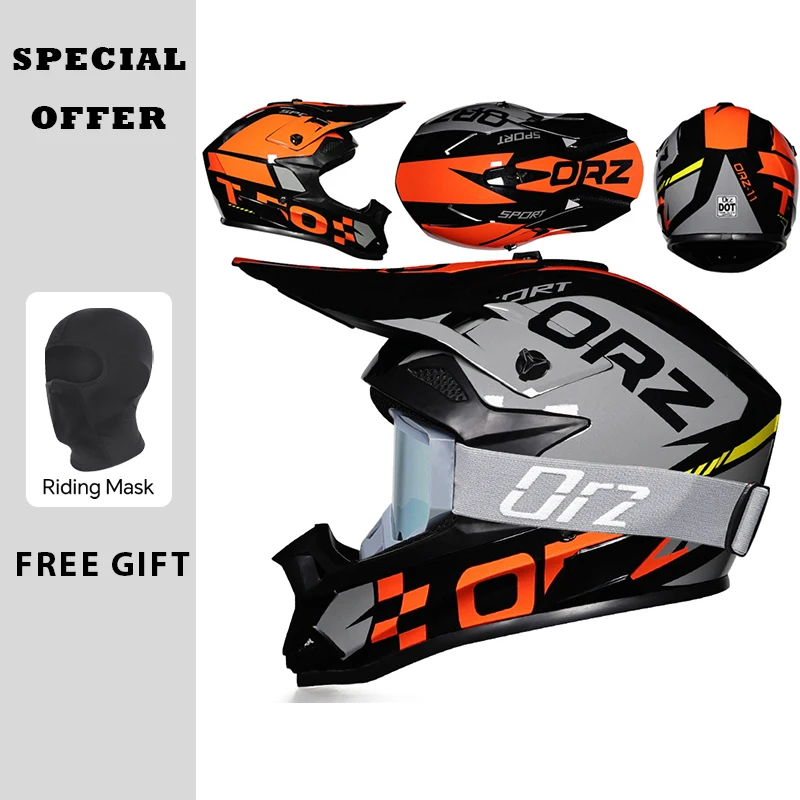 Cascos de motocicleta profesionales DOT, casco de carreras todoterreno para Motocross, casco integral transpirable para moto de cross con gafas