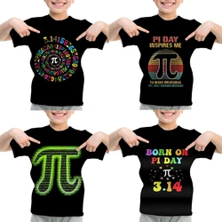 Kids Boy Girl Pi Math Print Tshirt Short Sleeve Tops Pi Day 3.14 T-Shirt Children's Clothes Summer Casual Funny O-Neck Tees