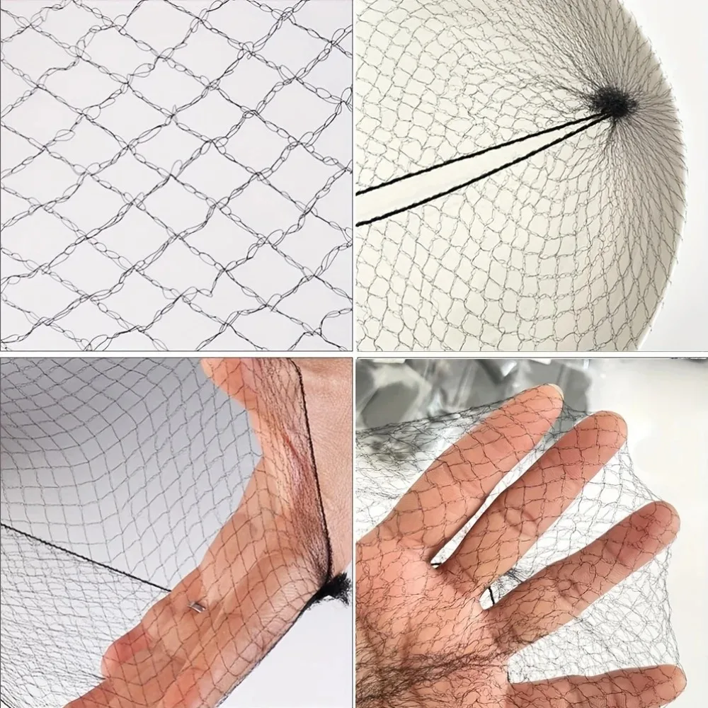 Nunify 5mm Invisible Nylon Hair Net Disposable Elastic Edge Mesh for Ballet Dance Bun Snood Haircare