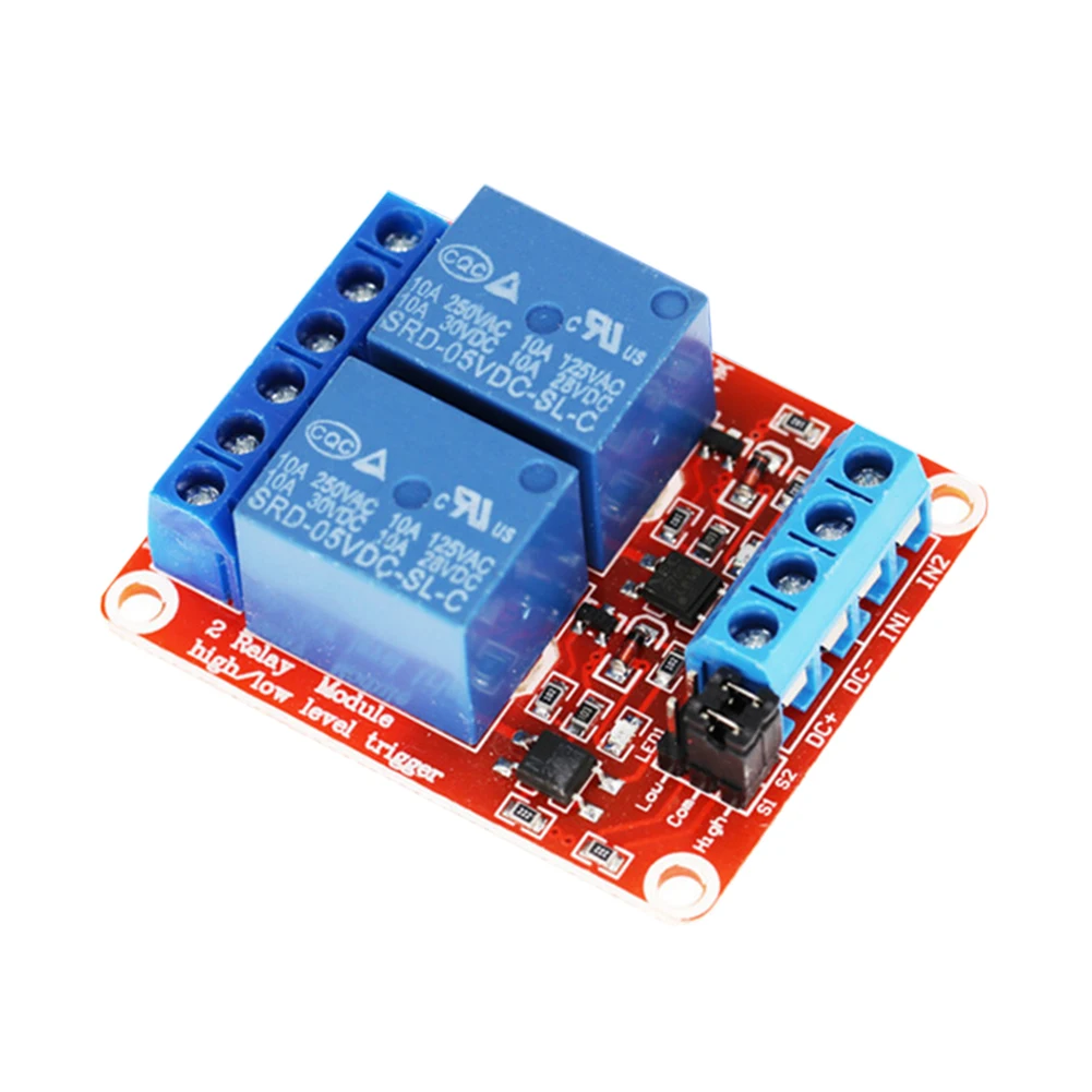 1/2/4/8 Channel Relay Switch Module with Optocoupler 5V 12V 24V DC Relay Module Support High Low Level Trigger for Arduino