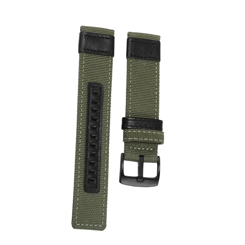 1Pcs Army Green Watch Band 22Mm Canvas Strap Replacement Comfortable Smooth Texture for Men Women Ideal Gift for Family Friends