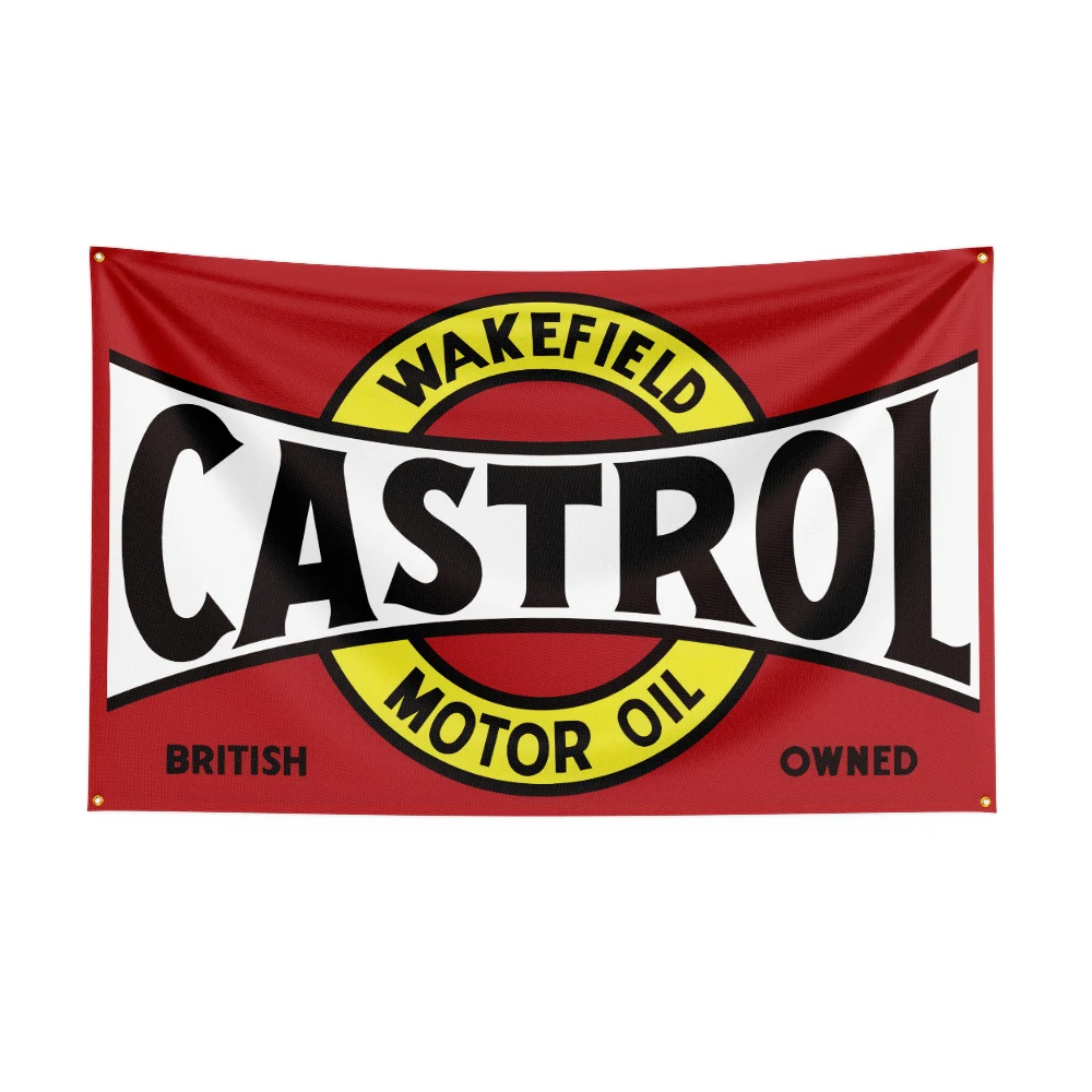 3X5 FT Castrol Flag Polyester Printed Oil Banner For Decor