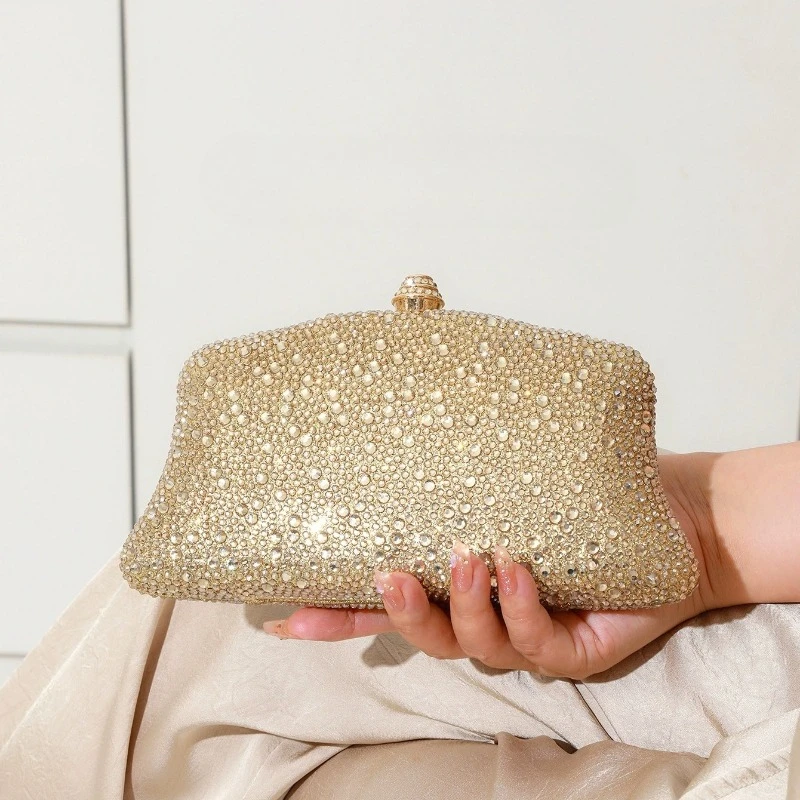 

Rhinestone Clutch Bags for Women Glitz Gala Party Evening Bag Dinner Diamond Crystal Golden Heterotypic Purse Sac Femmes