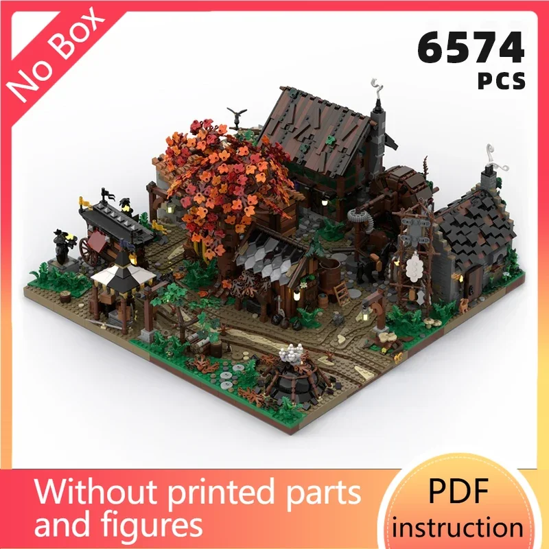 highly detailed medieval outskirts craftsmen district town bricks city camp house bricks architecture building moc middleagesChr