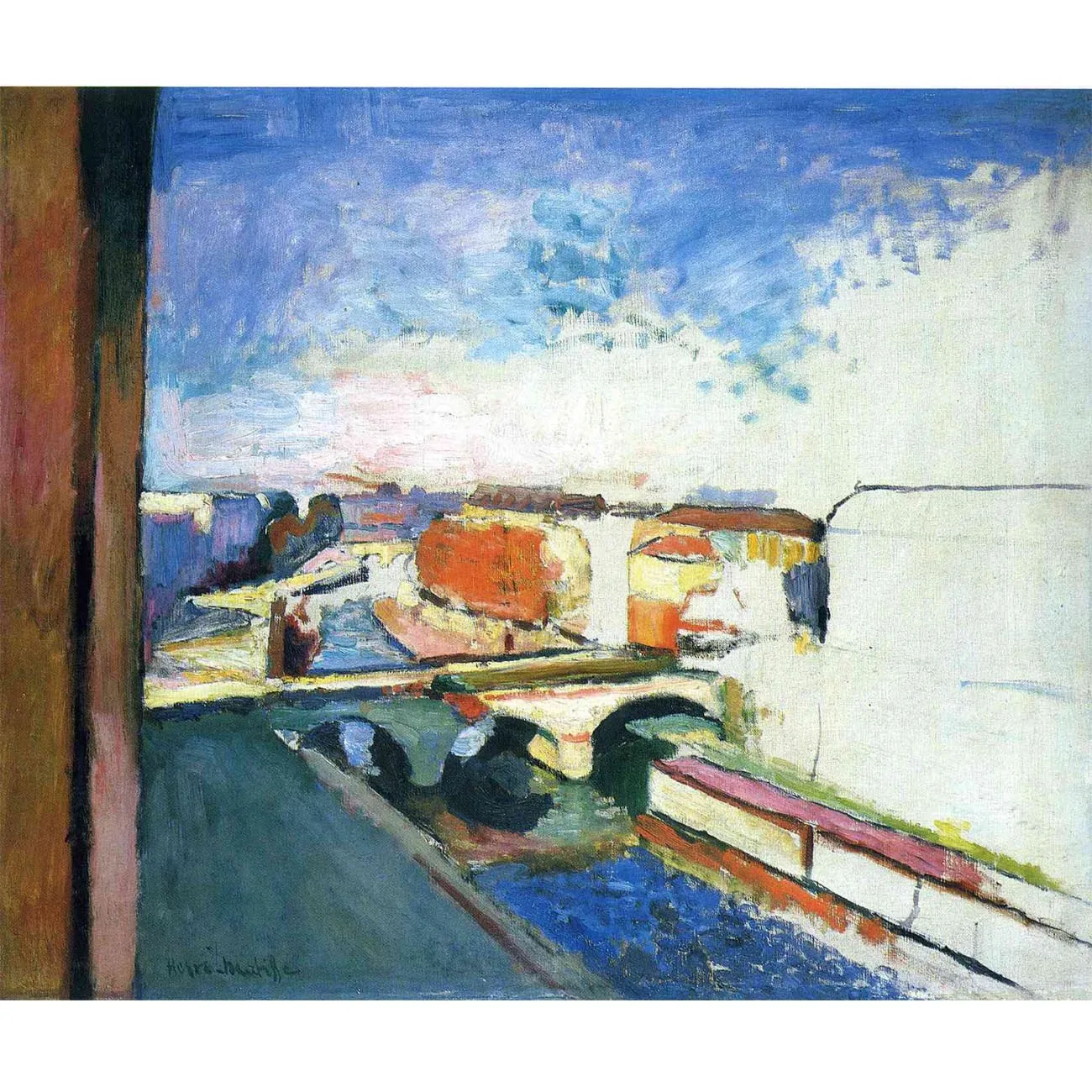 Henri Matisse paintings,Pont Saint Michel in Paris,Copy of famous Fauvist painting,Hand painted landscape oil painting on canvas