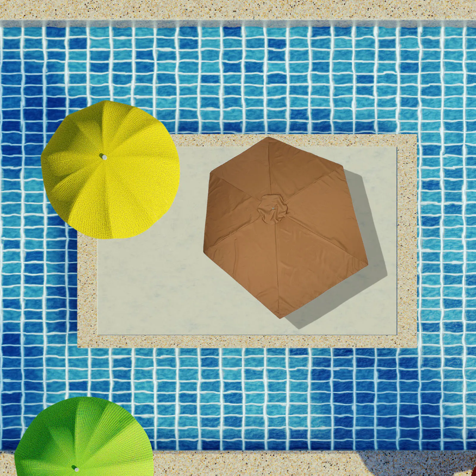 Auvent de remplacement solaire, 6 nervures, tissu Polyester imperméable pour Patio, couverture de parapluie d'extérieur, 1 pièce